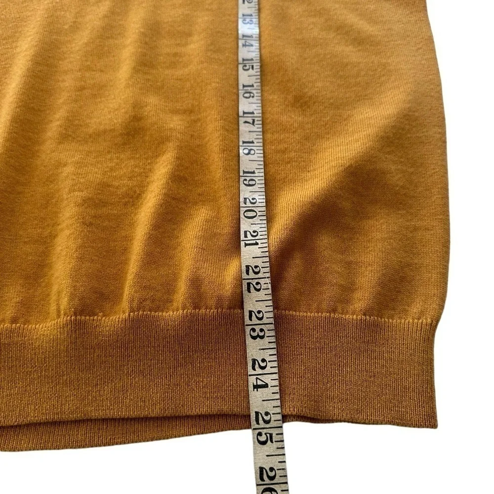 J. CREW ITALIAN TOLLEGNO MERINO WOOL V-NECK YELLOW SWEATER SIZE SMALL
